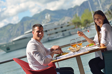 Image showing couple having lanch at beautiful restaurant