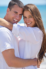 Image showing happy couple have fun on the beach