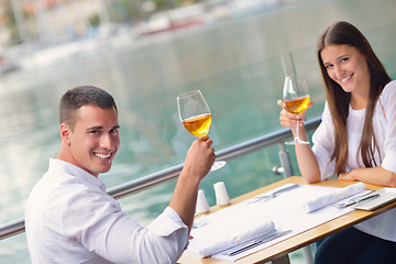 Image showing couple having lanch at beautiful restaurant