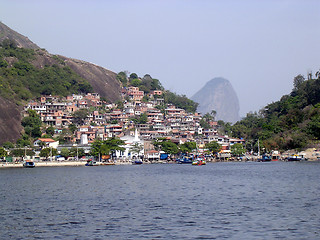 Image showing Slum near the sea