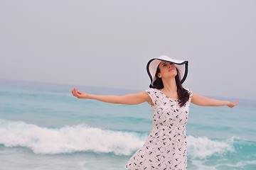 Image showing Happy Beautiful Woman Enjoying Summer Vacation