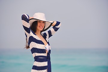 Image showing Happy Beautiful Woman Enjoying Summer Vacation