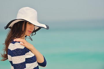 Image showing Happy Beautiful Woman Enjoying Summer Vacation