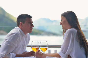 Image showing couple having lanch at beautiful restaurant