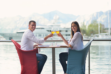 Image showing couple having lanch at beautiful restaurant