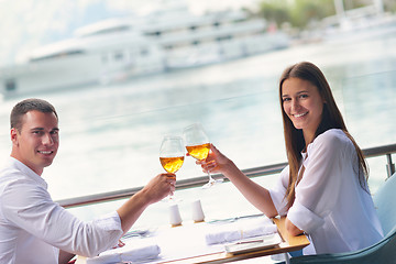 Image showing couple having lanch at beautiful restaurant