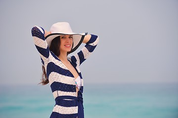 Image showing Happy Beautiful Woman Enjoying Summer Vacation