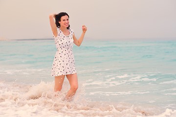 Image showing Happy Beautiful Woman Enjoying Summer Vacation