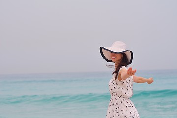 Image showing Happy Beautiful Woman Enjoying Summer Vacation