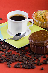 Image showing Coffee and muffins