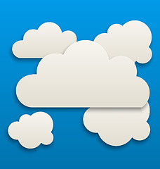 Image showing Paper white clouds, sky background