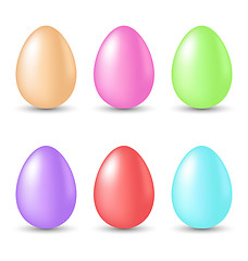 Image showing Easter set painted eggs isolated on white background 