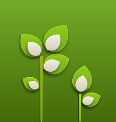 Image showing Abstract paper green plants, ecology background