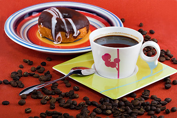 Image showing Coffee and donuts