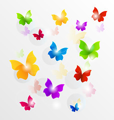 Image showing Spring wallpaper with painted butterflies