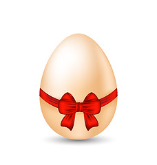 Image showing Easter celebration egg wrapping red bow