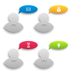Image showing Set people icons with infographic elements