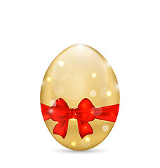 Image showing Easter paschal shine egg with red bow