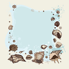 Image showing Summer Frame of seashells.