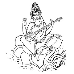 Image showing Hindu Goddess Saraswati.