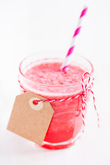 Image showing Strawberry smoothie in glass