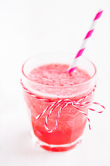 Image showing Strawberry smoothie in glass