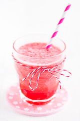 Image showing Strawberry smoothie in glass