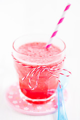 Image showing Strawberry smoothie in glass