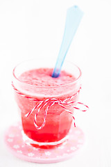 Image showing Strawberry smoothie in glass