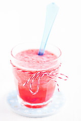 Image showing Strawberry smoothie in glass