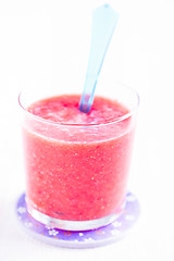 Image showing Strawberry smoothie in glass