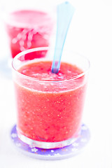 Image showing Strawberry smoothie in glass