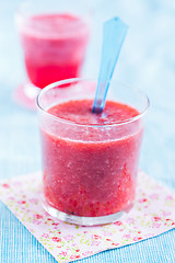 Image showing Strawberry smoothie in glass