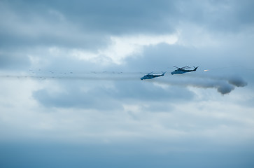 Image showing Russian military helicopters