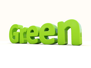 Image showing 3d word green