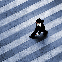 Image showing Busy walk scene on the stripped floor