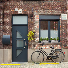 Image showing Bicycle on the street in Bruges, Belgium