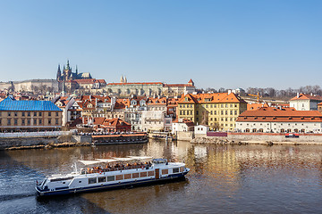 Image showing View of the castle and the Vltava River