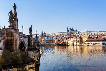 Image showing View of the Cathedral of St. Vitus, the Vltava River, Prague