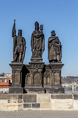 Image showing Staue on the Charles Bridge in Prague, Czech Republic.