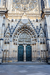 Image showing doors of st. vitus cathedral in prague czech republic 