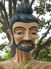 Image showing Sculpted monk portrait