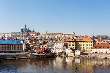 Image showing View of the castle and the Vltava River