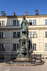 Image showing Photo of the historical statue of Karel Charles IV 