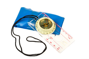 Image showing old touristic compass isolated