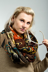 Image showing studio portrait of beautiful woman