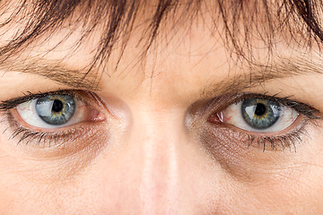Image showing middle age woman eyes macro