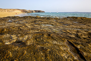 Image showing light beach  boat  rock  water  and summer 