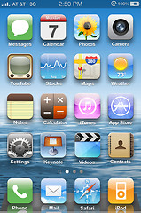 Image showing Icons on main display on iPhone 4.