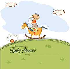 Image showing baby shower card with little boy